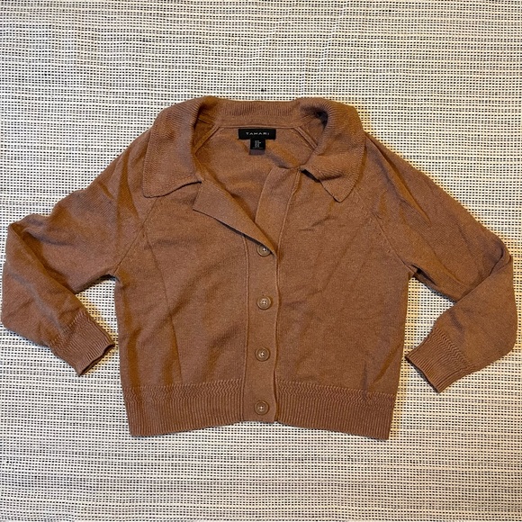Tahari Button Up Collared Sweater - Picture 1 of 5
